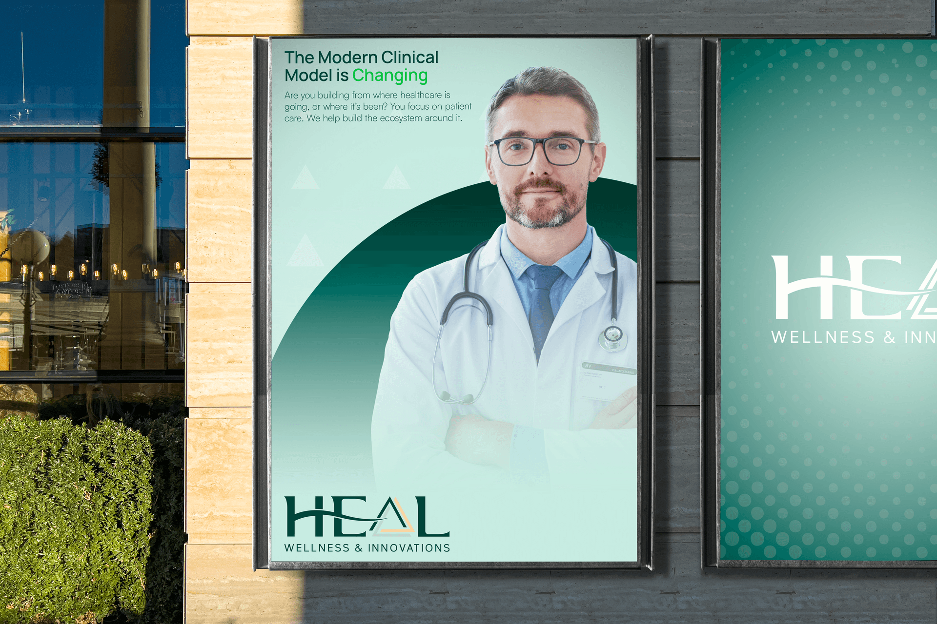 HEAL Wellness & Innovations wall poster mockup