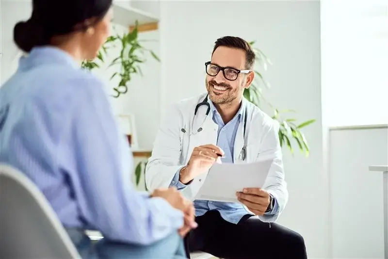 Practitioner reviewing a patient's care plan